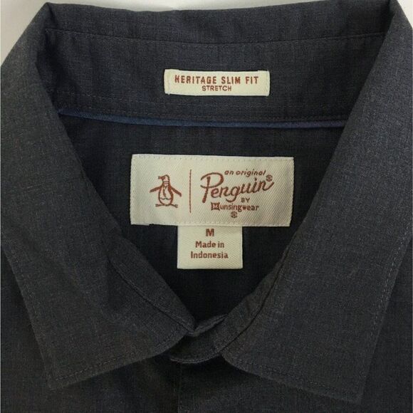 Penguin Mens Grey Shirt Size Medium - Picture 9 of 9